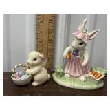 Lenox bunny with basket and bunny with carrots