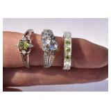 Lot of 3 beautiful 925 & Gemstone (citrine?)