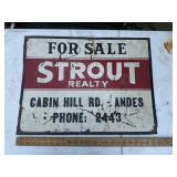 Strout Realty sign metal
