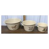 Nesting bowls, western motif