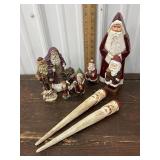 Santa figures - wood carved Robert Francis,