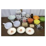 Kitchen ware- vintage bowls, mugs, boxes,