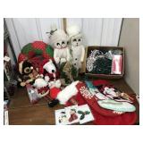 Christmas lights, bears, stockings etc