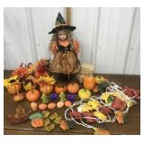 Halloween decorations- witch doll, lights etc