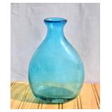 Pretty Turquoise Hand Blown Bottle