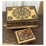 Wood inlaid box and jewelry music box *needs