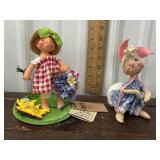 2 Annalee figures ï¿½Little Mar flowersï¿½ and rabbit