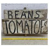 Old Wooden Vegetable Sign