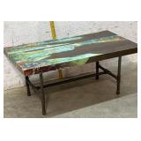 Industrial Coffee Table/ Signed Colbert 2017