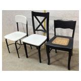 Three Black & White Chairs
