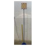 Floor Lamp w/ Blue & White Shade