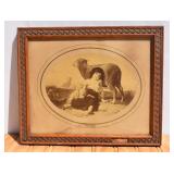 "The Pets" framed Art Deco Print. Some minor