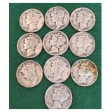 10 Silver Mercury dimes