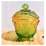 Jeanette glass Green-Yellow Footed Ombre Candy