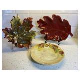 3 Fall autumn dishes - excellent condition