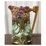 French Art Nouveau Majolica pitcher by Frie