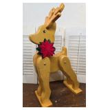 Handmade cute wooden reindeer - quite large