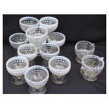 Vintage Hobnail Moonstone Footed Sherbets and