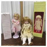 2 Porcelain Dolls In Original Boxes