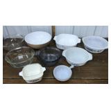 Pyrex, Corningware, anchor hocking, Glasbake etc