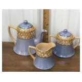 Lusterware made in Japan teapot, creamer, sugar