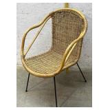 Rattan Chair w/ Wrough Iron Legs