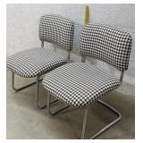 Pair of Black & White Chrome Chairs