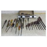 Box of Screwdrivers & Level