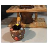 Vintage pipe holder and ashtray.