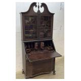 Two Piece Claw in Ball Mahogany Secretary Desk