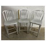 Set 3 aluminum bar stools. Would be great for man
