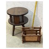Knotty Pine Endstand & Magazine Rack