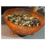 Vintage plastic bowl of vintage jewelry