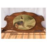 Victorian Wood Towel Holder with Dog & Lamb Litho