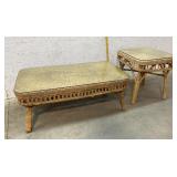 2 Wicker tables w/Glass Tops