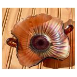 Fenton Stippled Rays Carnival Glass Dish