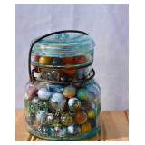 Small Mason Jar of Marbles