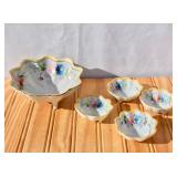 Antique Nippon Hand Painted Nut Bowl Set