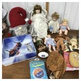 Dolls, Gnome, baseball glove, remote control