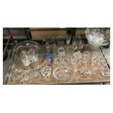 Gone crazy Glass lot- punch bowl sets, vases,