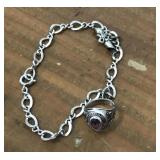 Sterling Silver charm bracelet w/ class ring charm