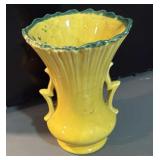 Rare color, McCoy deco rippleware vase/green and