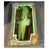 Vintage shoe horn and brush set.