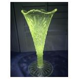 Glows green Pedestal vase - you need a black