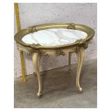 Italian Oval Marble Top Stand 29/22/22