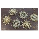 6 beautiful brass Chemart snowflake ornaments