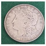 1921 d Morgan dollar