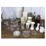 Vases, candle sticks, bowls etc