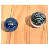 Two large Swirl Marbles