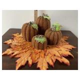 4 light up pumpkins-each takes 2AA batteries.